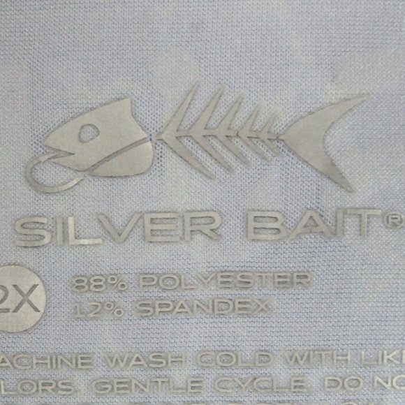 Silver Bait* Men's Long Sleeve Thumb Hole Crew Neck Curved Hem Tee Shirt~Size 2X - Picture 6 of 13